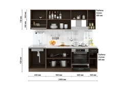 Kitchen 3 6 meters straight design photo