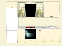 Kitchen 3 6 meters straight design photo