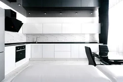 Белая кухня черная техника в интерьере