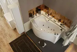 Asymmetrical bathroom in the interior