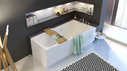 Asymmetrical bathroom in the interior