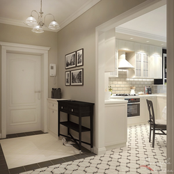 Corridor leading into the kitchen without doors design photo