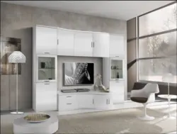 Living room white gloss photo in the interior