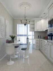 Modern kitchen design with access to the balcony