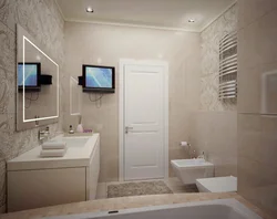 Дизайн ванной комнаты совмещенной с туалетом светлые тона
