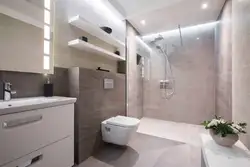 Дызайн ваннага пакоя сумешчанай з туалетам светлыя тоны