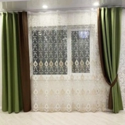 Curtain design for the kitchen in a modern style, two-tone