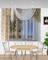 Curtain design for the kitchen in a modern style, two-tone
