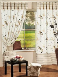 Curtain design for the kitchen in a modern style, two-tone