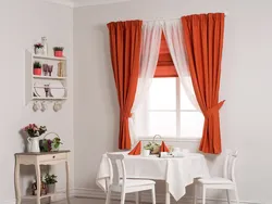 Curtain design for the kitchen in a modern style, two-tone