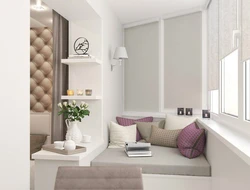 Photo Of The Design Of A One-Room Apartment With A Loggia