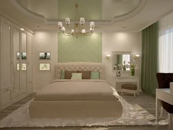 Combination of olive in the bedroom interior photo