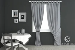 Light gray curtains in the kitchen photo