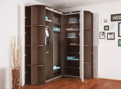 Угловой шкаф для одежды в спальню в современном стиле фото