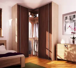 Corner wardrobe for the bedroom in a modern style photo