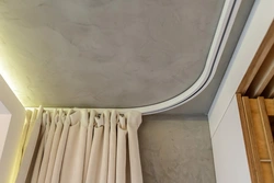 Cornice in the bathroom with a suspended ceiling photo