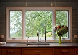 Decorative window in the kitchen photo