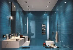 Дызайн сіняя блакітная ванна