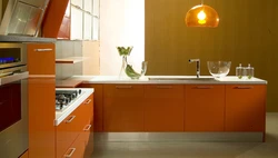 Оранжевая Стена В Интерьере Кухни