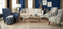Living room in blue-gray tones photo