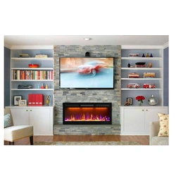Fireplaces In The Interior Of The Apartment Photo Electric With The Effect