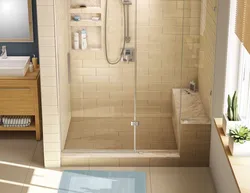 Tepsisiz duş kabinası olan vanna dizaynı