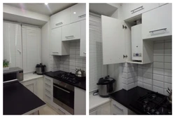 Кухня 5 кв метров дизайн фото с холодильником и колонкой