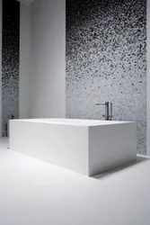 Белая мозаика в ванной дизайн