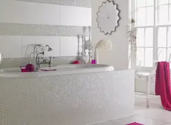 White mosaic bathroom design