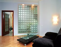 Glass blocks in the living room photo