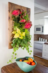 Kitchen Design With Artificial Flowers