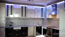 LED lighting in the kitchen interior photo