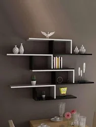 Modern shelves in the bedroom photo