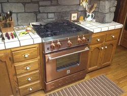 Separate stove in the kitchen interior