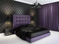 Черная Кровать В Спальне Интерьер Дизайн