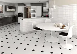 Porcelain tile floor design for kitchen