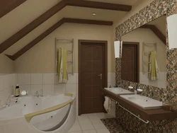 Интерьер ванны комнаты в загородном доме