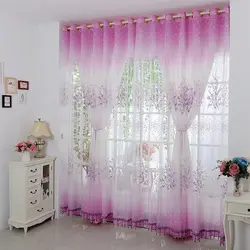 Цюлі шторы ў спальню дызайн фота
