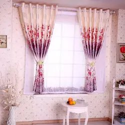 Short curtains for the bedroom up to the windowsill photo