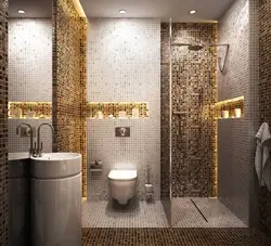 Bathroom design with shower mosaic