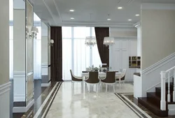 Photo of porcelain stoneware floors in the living room kitchen