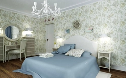 Bedroom floral wallpaper photo