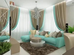 Tiffany color in the living room interior