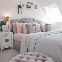 Спальня в пудровом цвете дизайн