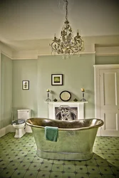 Bathroom design in olive color