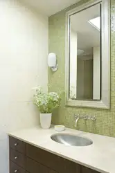 Дизайн ванной в оливковом цвете