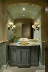 Bathroom design in olive color
