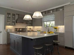 What kitchen color goes with gray wallpaper photo