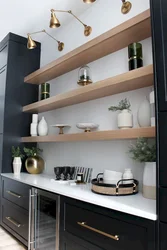 Kitchen With Shelves Instead Of Cabinets Photo In The Interior