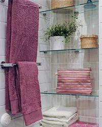 Towels in the bathroom interior photo